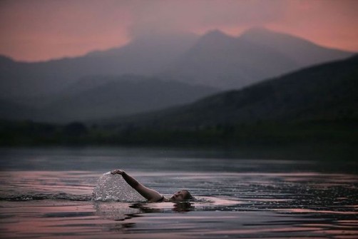 Enthusiast Enjoys Wild Swimming In A North Wales Lake